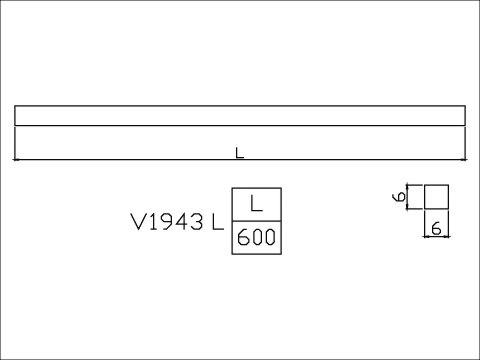 Solid square aluminum bar
