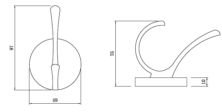 亜鉛ダイキャスト製衣類フック