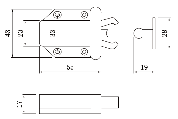 Push Lock Door Retaining Catch