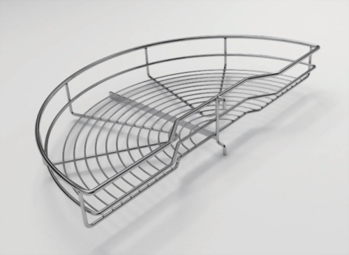 キッチン用スロークローズコーナー用ワイヤーラック半円180度（耐荷重：20kg）