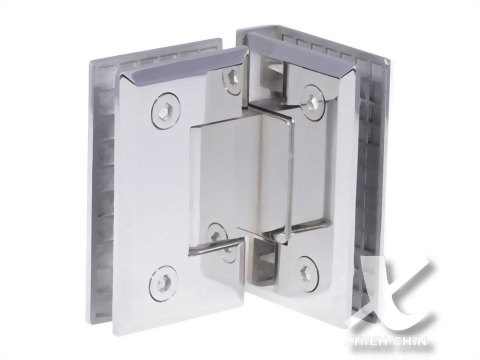 304ステンレスガラスドア用自由丁番（90度） ガラス付タイプ、水回り、自動閉止装置