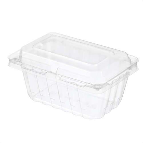 clear vented disposable plastic PET hinged lid fresh fruit containers