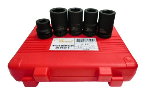 1" Drive SAE Deep Truck Service Impact Socket Set (5 Piece)