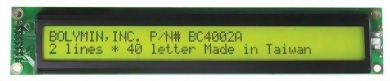 40x2 Character LCD display