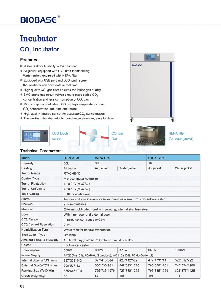 水匣式HEPA過濾型二氧化碳培養箱 (BJPX-C)-4