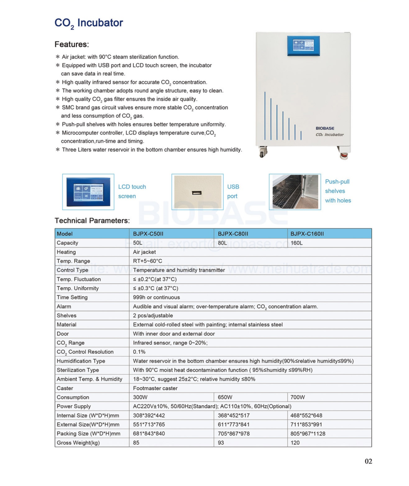 直熱式90°C滅菌二氧化碳培養箱(BJPX-CII)-3