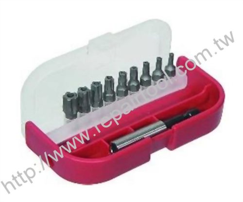 10pcs 1/4" Dr. Tamper. TX-Plus Bits Set