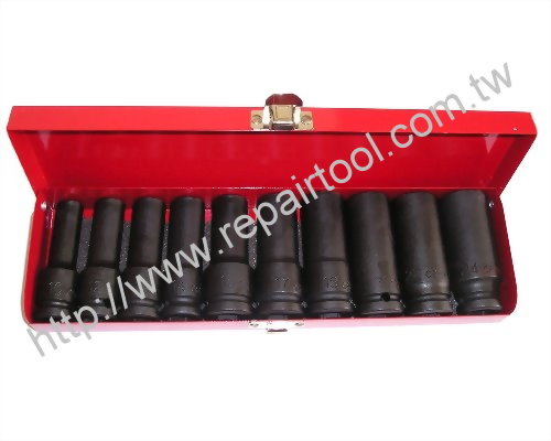 1/2" Dr. 10PC Impact Socket Set