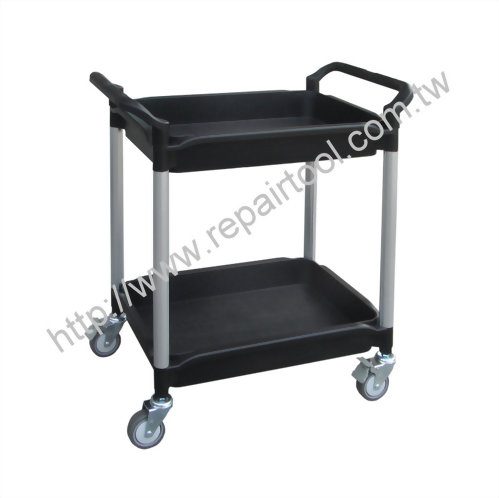 Tub Shelf Cart 2 Shelves, w/ Two Molded Handles