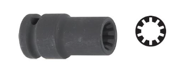 1/2" Dr. Caliper Socket 10-Point 15mm x 50L