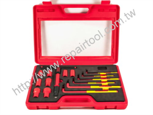 15PCS VDE Hex Key & Socket Ratchet Set