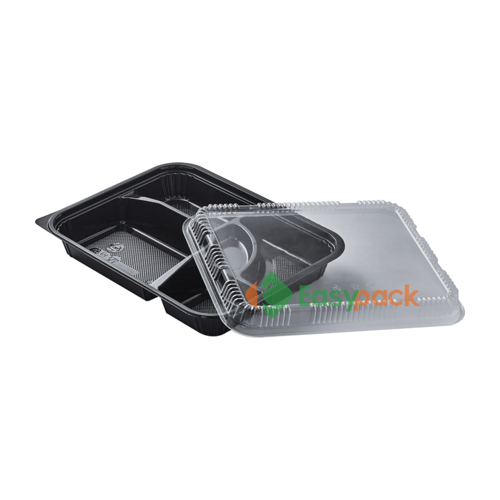 Rectangular Recyclable PS Bento Box With Clear Lid