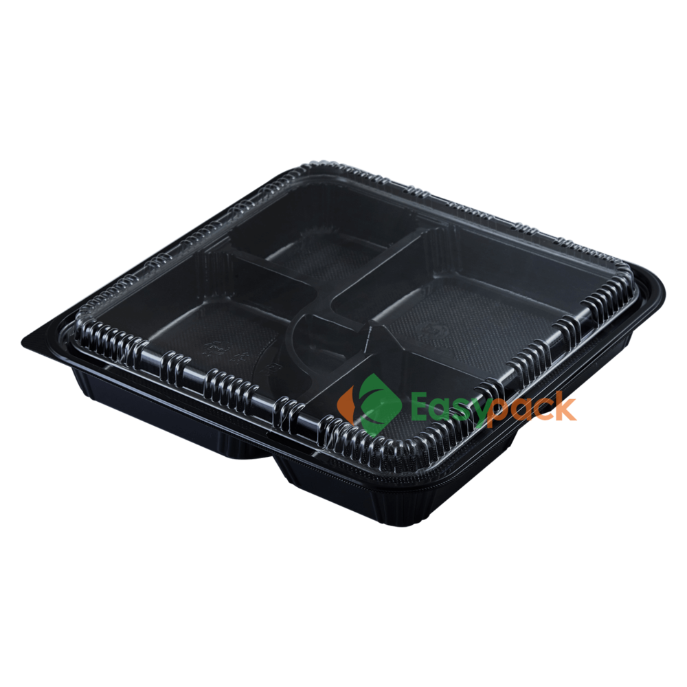 Rectangular Recyclable PS Bento Box With Clear Lid