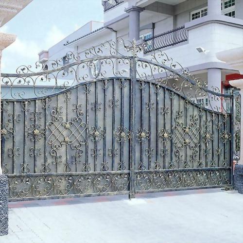 牛擔型鍛造電動大門