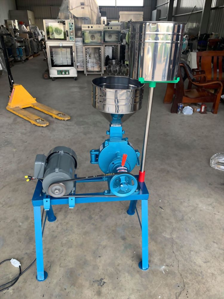 皮帶橫式石磨機磨豆米機