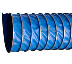 外夾式藍色帆布伸縮風管 (130 度)