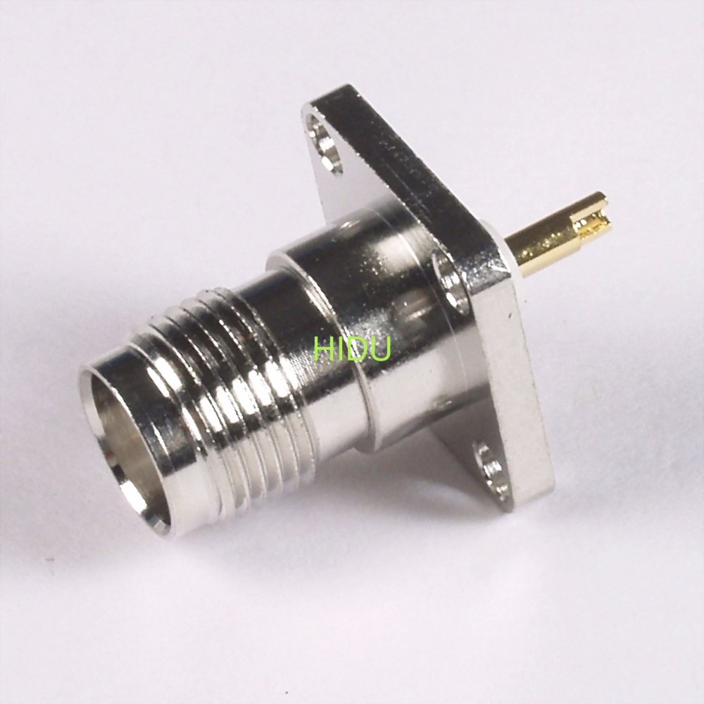 TNC female square flange (solder pot contact)