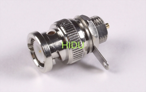 BNC male solder bulkhead receptacle