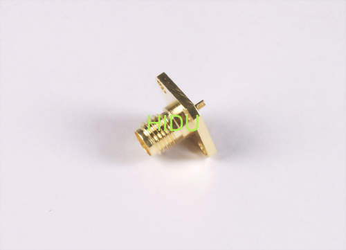 SMA female square flange (solder pot contact)