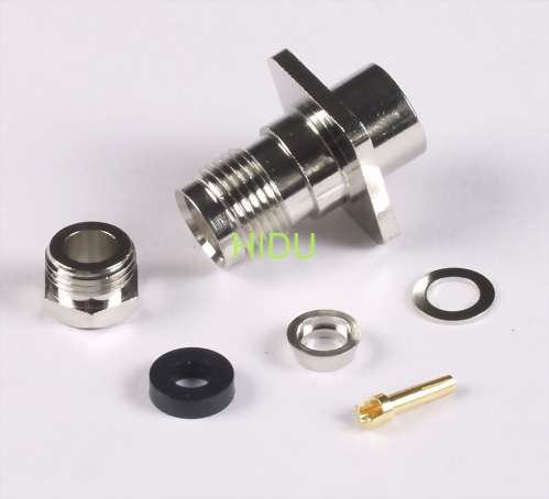 TNC female square flange screw-on