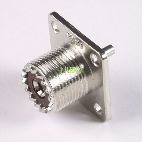 UHF female square flange solder