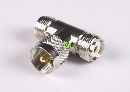 UHF female-male-female T type