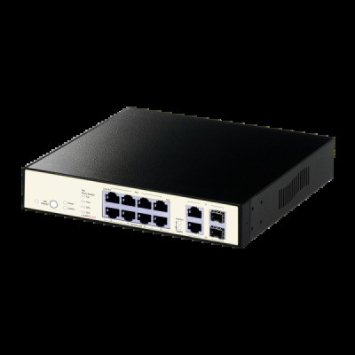 SMAX 8+2GigaPort+2光纖端口 網路供電交換器