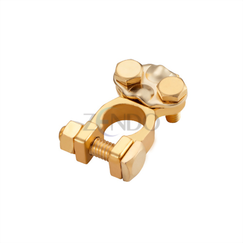 Universal Solderless Brass Battery Terminal-Brass Plated