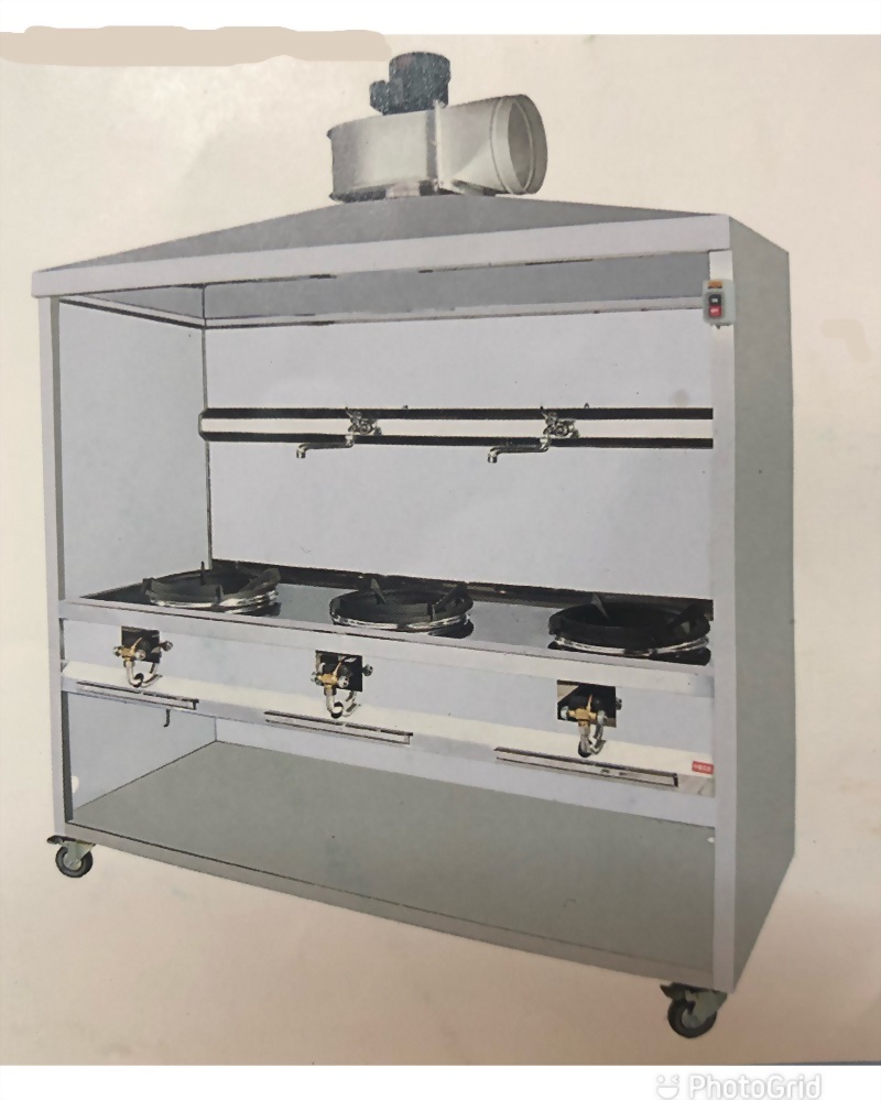 三口煙罩式快速炒菜爐