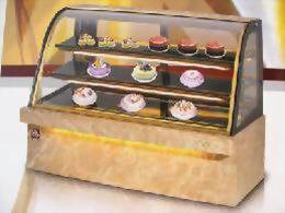 圓弧玻璃落地蛋糕櫃