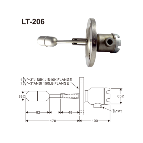 側裝式浮球液位計
