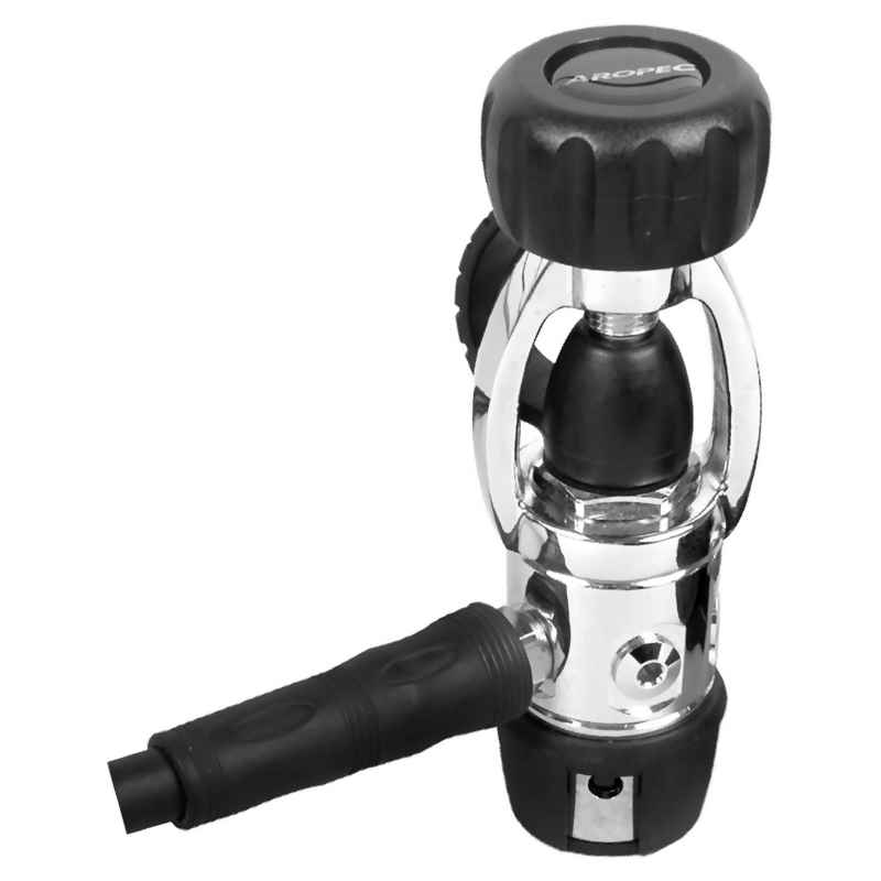 Balanced piston first stage regulator (HP port x1, LP port x4)