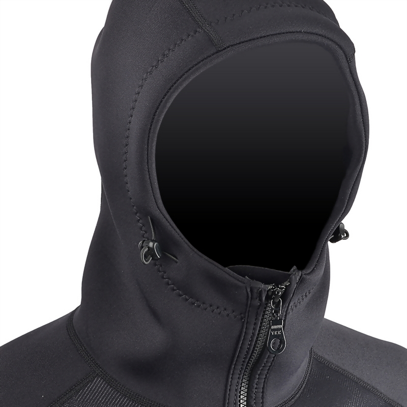 1.5mm Neoprene Hooded Jacket, BK/Melange