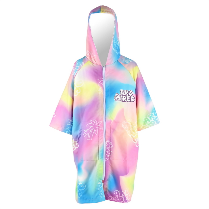 Front Zipper Changing Poncho, colorful graphics, Kids