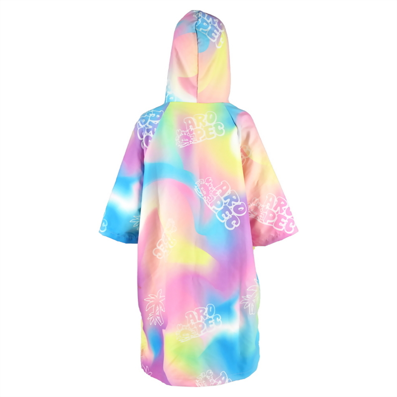 Front Zipper Changing Poncho, colorful graphics, Kids