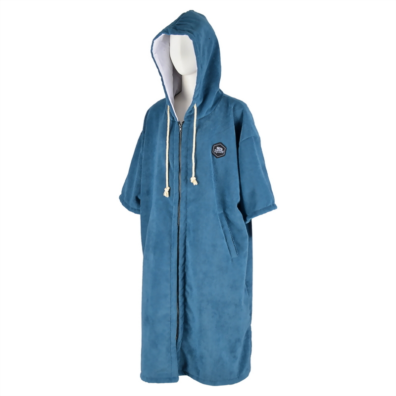 MITCHIES Nylon Poncho w/ Curly Lamb & Piping Canada Fur