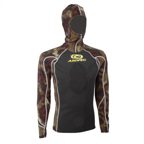 Online Shopping in the USA - Aropec Neoprene Hooded Mens Spearfishing  Wetsuit Top Camo Blue 1mm 