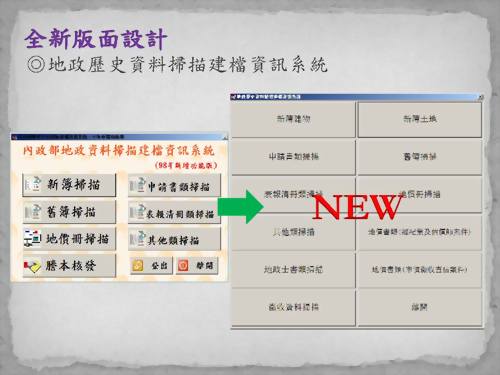 地政登記簿歷史e化掃描查詢系統、地政文檔數位典藏系統