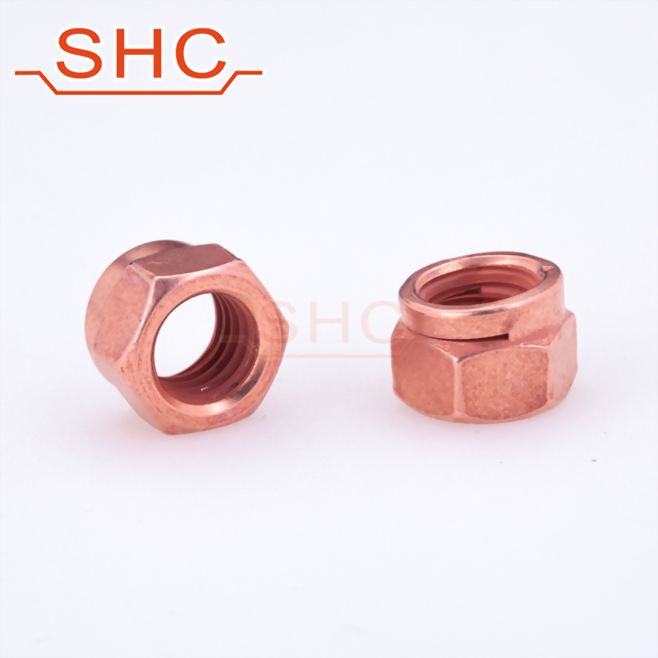 DIN14441 slotted self-locking exhaust copper nut with locking slit