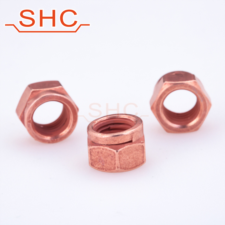 DIN14441 selflocking Exhaust manifold copper lock nut with cutting slit
