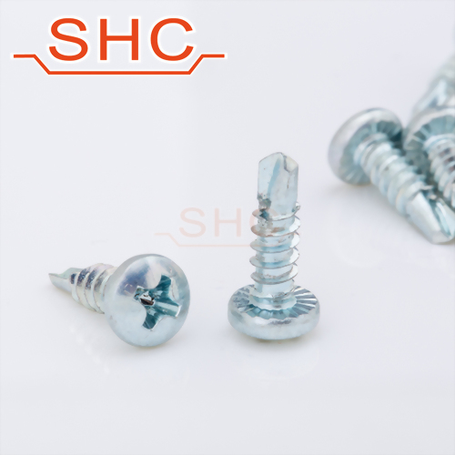 DIN7504 | Self drilling screws | Tek screw pan head serration under head zincplating