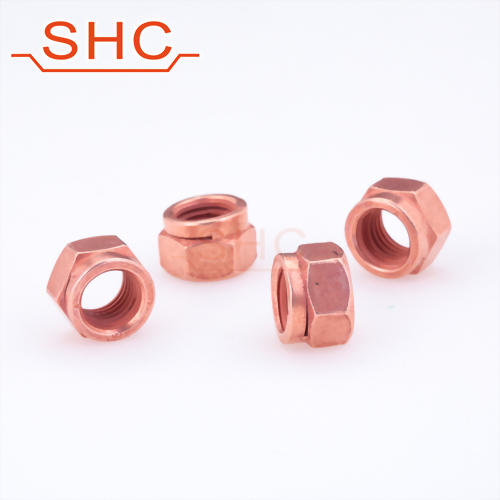 DIN14441 slotted self-locking exhaust copper nut with locking slit M10