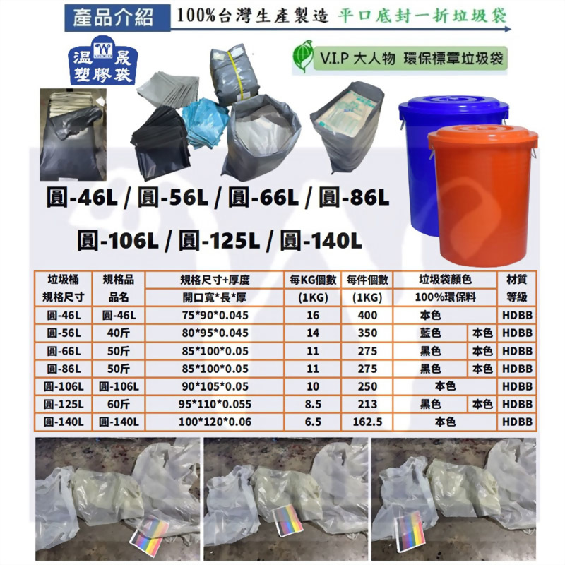 平口底封一折垃圾袋